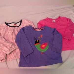 Purple Bird Embroidered Toddler Shirt